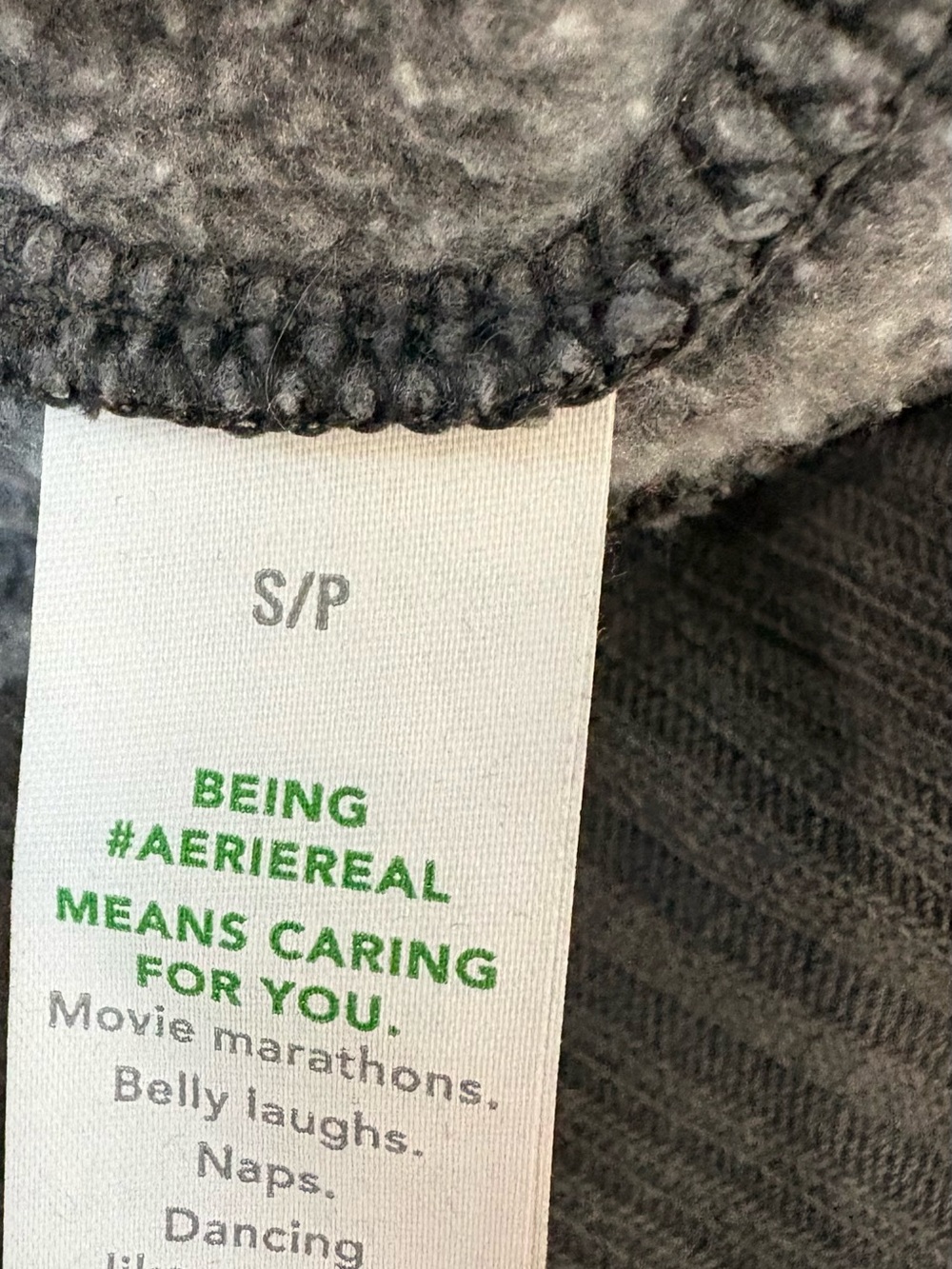 Aerie Gray Oversized Boxy Cropped Hoodie Cozy Fleece Cotton Blend S - Picture 8 of 9